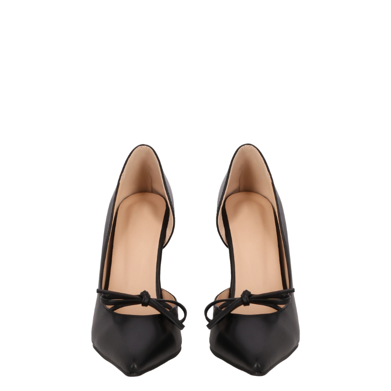 Black ribbon stiletto heels