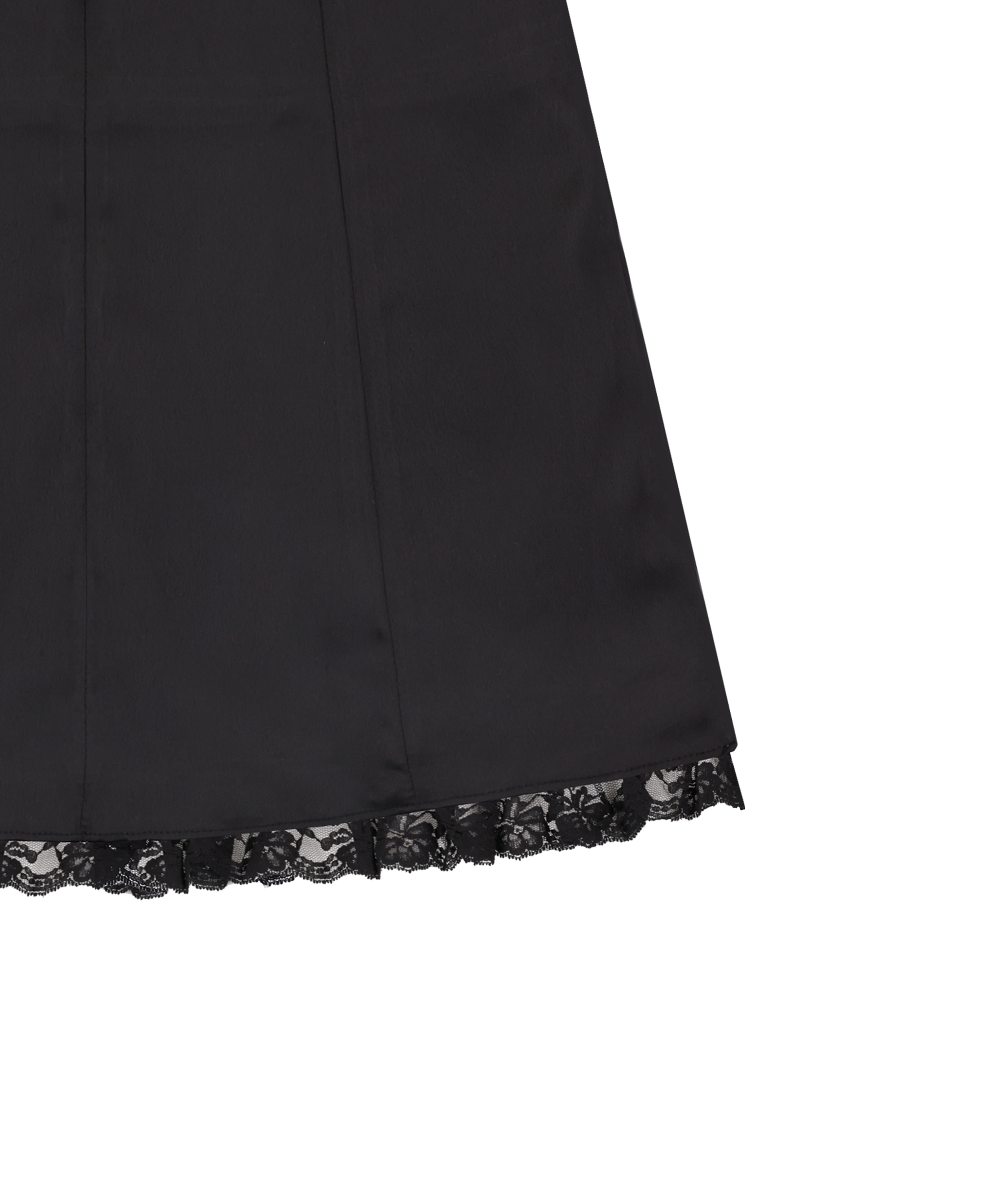 [Made] Lace noir satin skirt