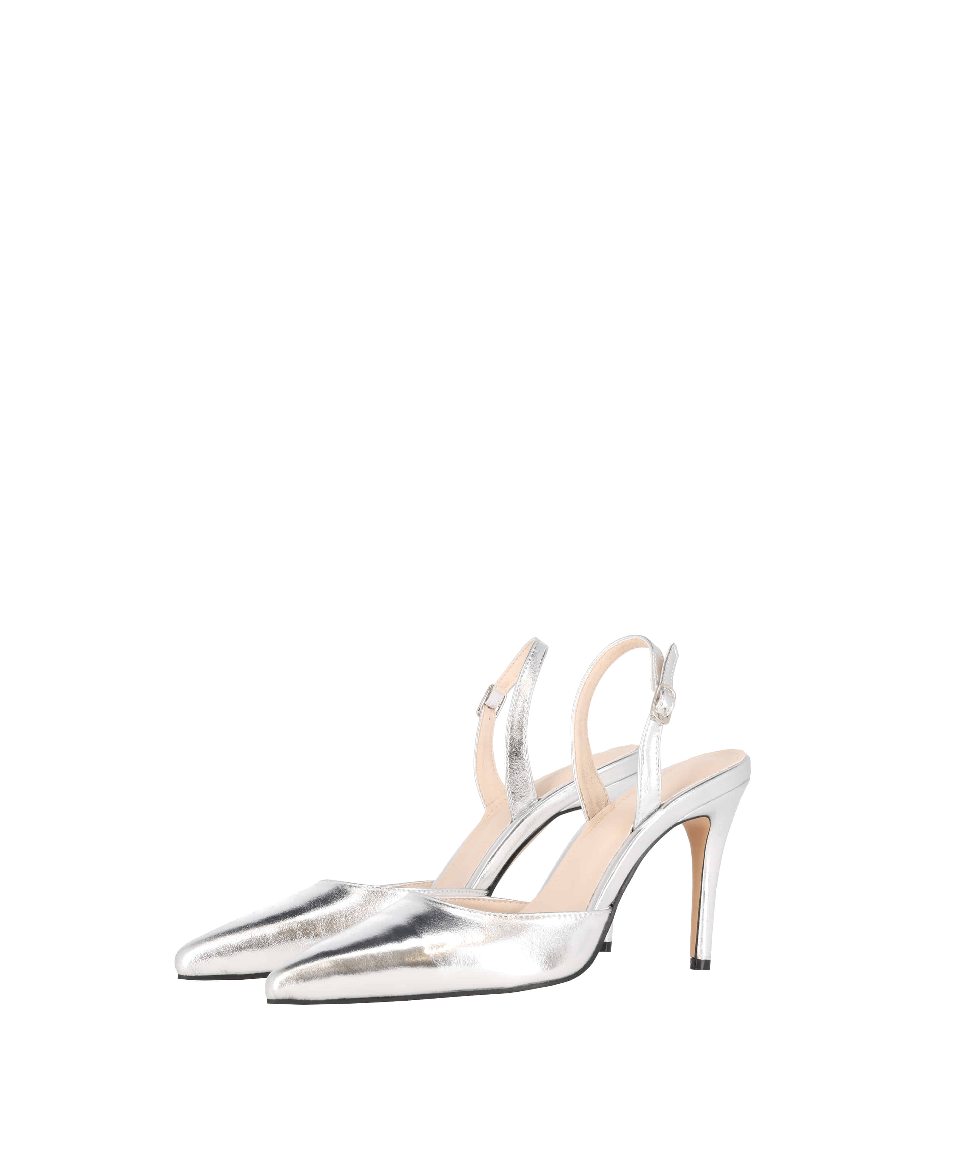Silver bell stiletto heels