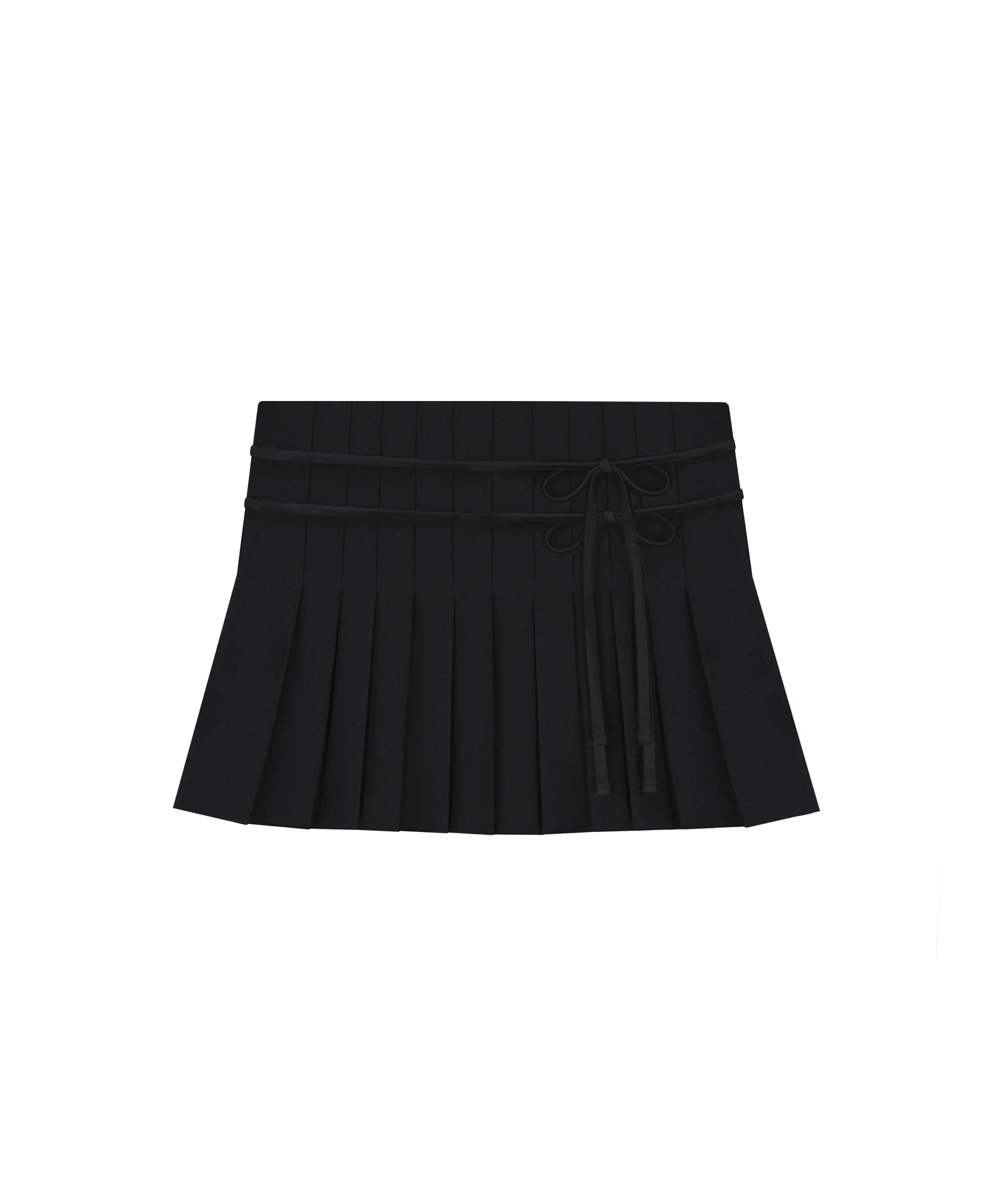 [배송지연/Made] Nana ribbon pleated skirt