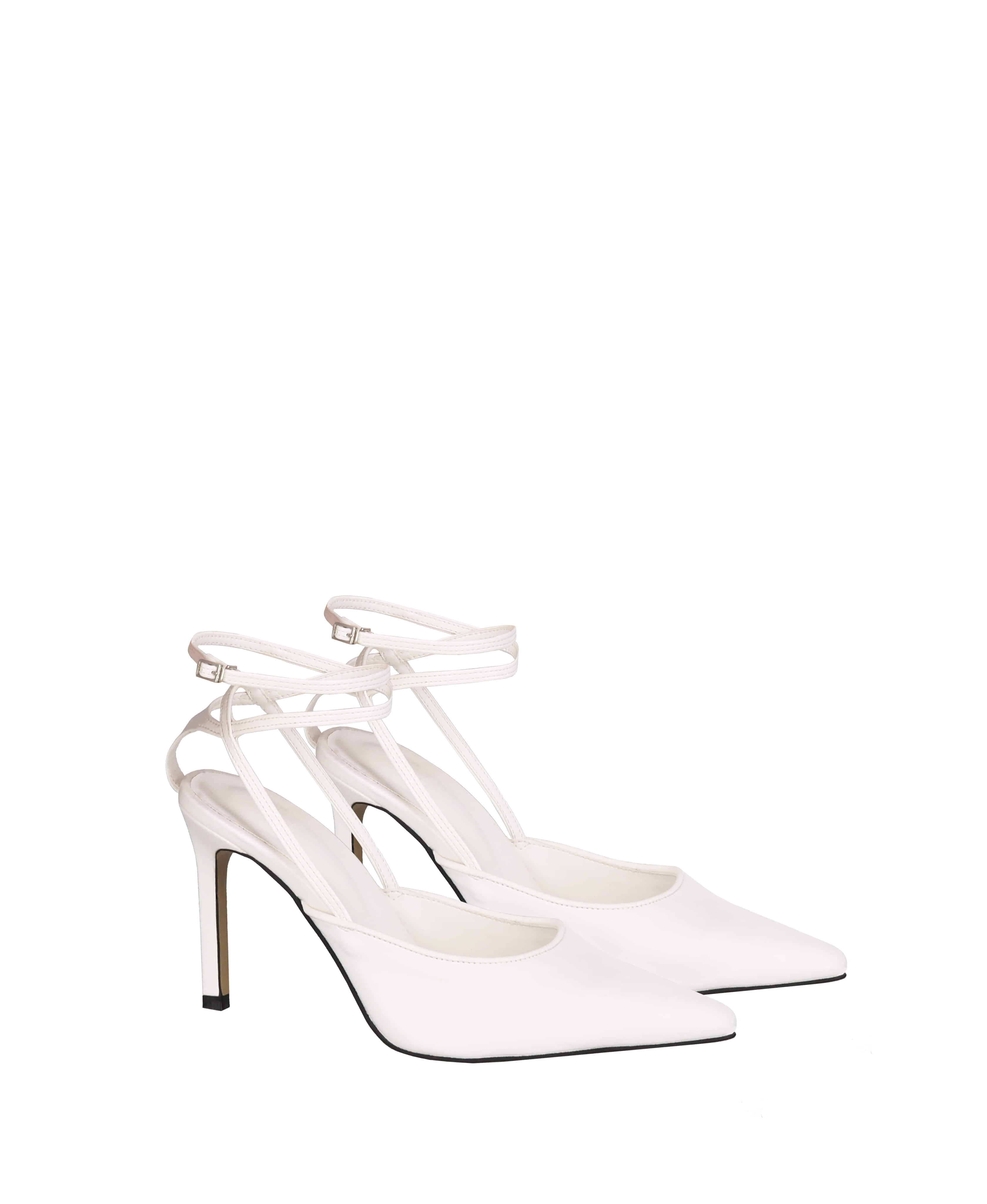 White strap heels